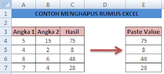 Cara menghapus rumus Excel